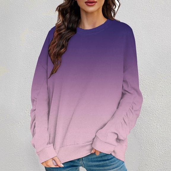 Vedolay Womens Tops Casual Womens Oversized Crewneck Sweatshirts Pullover Long Sleeve Cute Clothes,PP XL