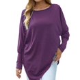 thumbnail image 1 of Vedolay Womens Tops Long Sleeve Button Pullover Shirts Top Loose Shirt Purple,XL, 1 of 5