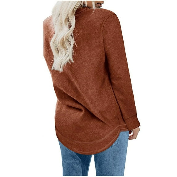 Vedolay Womens Tops Long Sleeve Casual Solid Loose Shirt Blouse Top ,S