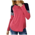 thumbnail image 1 of Vedolay Womens Tops Long Sleeve Solid Color Pullover Casual Loose Sweatshirt Tops Pink,S, 1 of 4