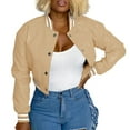thumbnail image 1 of Vedolay Womens Tops Open Front Cardigans Soft Draped Ruffle Shrugs Khaki,2XL, 1 of 5