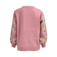 thumbnail image 1 of Vedolay Womens Tops Sweaters for Women Fall 2023 Crewneck Long Sleeve Side Slit Knit Pullover Sweater,Pink M, 1 of 4