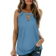 thumbnail image 1 of Vedolay Womens Tops Tops for Women V Neck Cropped Tank Tops Sleeveless Backless Fashion Tops,Blue XL, 1 of 4