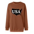 thumbnail image 1 of Vedolay Womens Tops Women Casual Button V Neck Hoodies Oversized Pullover Sweatshirt with Pockets,Coffee XXL, 1 of 5