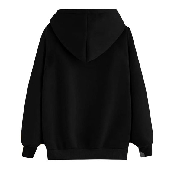 Vedolay Womens Tops Women Half Zip Cropped Hoodies Pullover Sweatshirts Winter Clothes,Black S