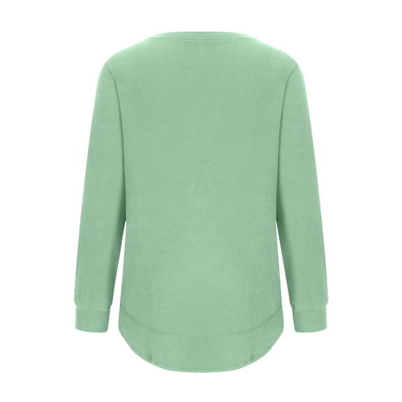 Vedolay Womens Tops Women's 2023 Casual Sweatshirt Crewneck Long Sleeve Solid Color Fall Soft Tops,Green S