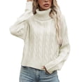 thumbnail image 1 of Vedolay Womens Tops Women's Crop Tops Casual Long Sleeve Knit Cropped Sweatshirts Pullover Sweater,White L, 1 of 4