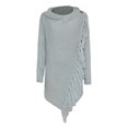 thumbnail image 1 of Vedolay Womens Tops Women's Sweaters Turtleneck Lantern Sleeve Oversized Ribbed Knit Fall Tops,Gray M, 1 of 5