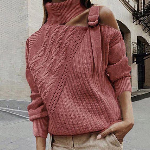 Vedolay Womens Tops Womens Plus Size Sweaters Casual Long Sleeve Crewneck Knit Pullover Tops,Red XXL