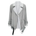 thumbnail image 1 of Vedolay Womens Trench Coat 2023 Warm Plush Button Lapels Jacket Outwear Coat Grey,2XL, 1 of 4