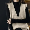 thumbnail image 1 of Vedolay Womens Vest Top Womens Turtleneck Sweater Vest Solid Sleeveless Knit Tank Top,Beige One Size, 1 of 5