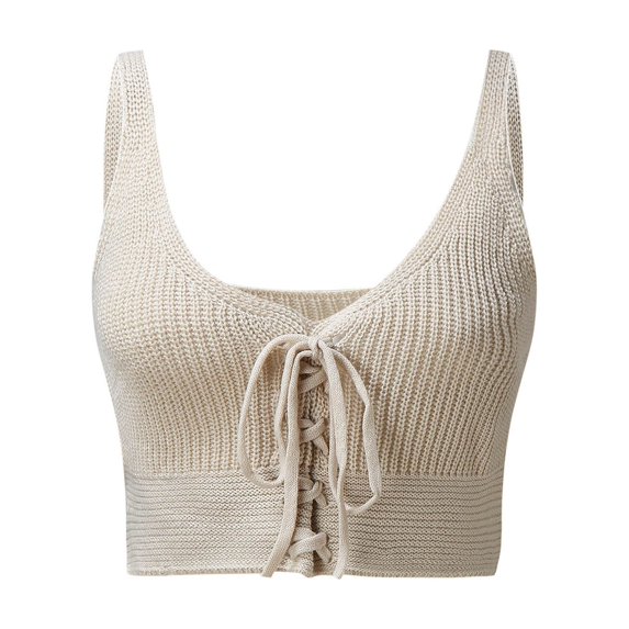 Vedolay Womens Vest Women's Half Zip Sweater Vest Sleeveless Ribbed Knit Collar Pullover Tank Tops,Beige S