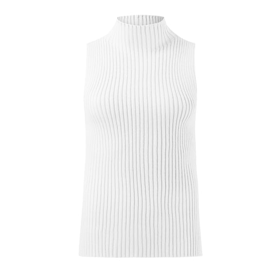 Vedolay Womens Vest Womens Neck Sleeveless Sweater Vest Casual Solid Knit Pullover Tank Tops,White M