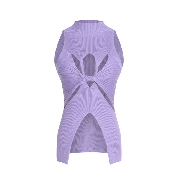 Vedolay Womens Vest Womens Vintage Sleeveless Knit Sweater Vest Loose Fit Neck Tank Top,Purple M