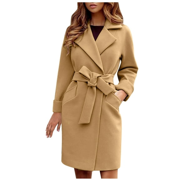 Vedolay Womens Winter Jacket 2023 Open Front Coat for Women Jacket Coat Khaki,M