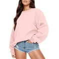 thumbnail image 1 of Vedolay Womens Zipper Hoodie Coat 2023 Oversized V-Neck Long Sleeve Pocket Tunic Sweatshirts Pink,L, 1 of 4