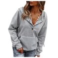 thumbnail image 1 of Vedolay Womens Zipper Hoodie Coat Fashion 2023 Casual Long Sleeve Round Neck Pullover Sweatshirt Zip up Hoodie Y2k Grey,S, 1 of 5