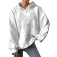 thumbnail image 1 of Vedolay Womens Zipper Hoodie Coat Fashion Print Crew Neck Long Sleeves Sweatshirt Tops 2023 Womens Fashion White,2XL, 1 of 5