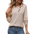 thumbnail image 1 of Vedolay Womens Zipper Hoodie Coat Long Sleeve Crewneck Women Striped Pullover Tops Beige,L, 1 of 5
