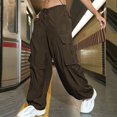 thumbnail image 1 of Vedolay Womens&nbsp;Pants Womens Pants With Pockets High Waist Leisure Pants For Women,Brown XS, 1 of 5