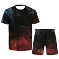 thumbnail image 1 of Vedolay Workout Short Set Men's 2 Pieces Cotton Set Shirt and Shorts Summer Outfits,Red 4XL, 1 of 3