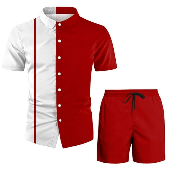 Vedolay Workout Short Set Mens Tracksuits 2 Piece Fashion Casual Short Sleeve T-Shirt and Shorts Summer Casual Sets,Navy M