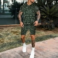 thumbnail image 1 of Vedolay Workout Short Sets Men's Short Sets Outfits 2 Piece Summer Tracksuit Plaid Short Sleeve T Shirt and Shorts Set,Green XL, 1 of 2