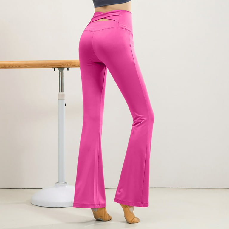 Vedolay Yoga Pant For Women Women's High Waist Flare Leg Sweatpants Tie  Knot Front Casual Yoga Pants,Hot Pink S 