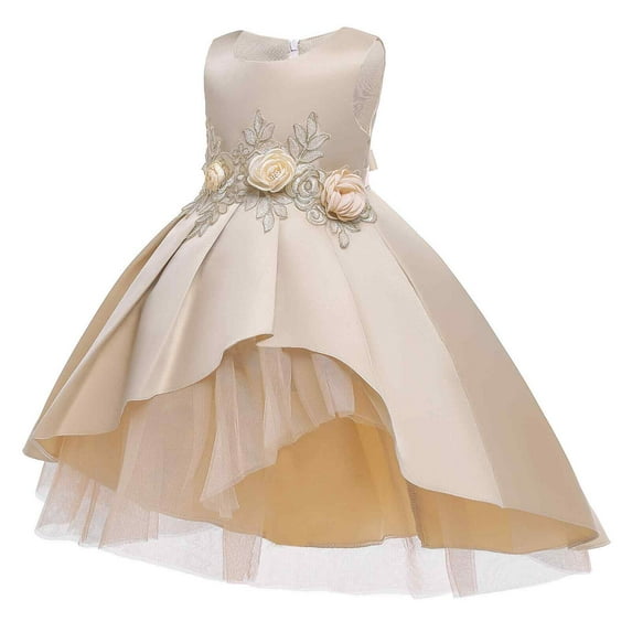 Vedolay Young Girl Dresses Asymmetric Ruffled Organza Sequin Flower Girl Dress Toddler Girl Dresses,B 5-6 Years