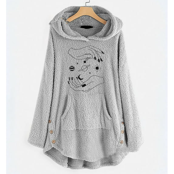 Vedolay Zip Hoodies for Women Hoodies for Women Oversized Hooded Sweatshirts Casual Long Sleeve Pullover Loose Lightweight Fall Clothes,Gray L