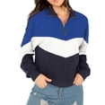 thumbnail image 1 of Vedolay Zip Hoodies for Women Long Sleeve Shirts for Women 2023 Crewneck Casual Workout Loose Oversized Sweatshirts,Blue S, 1 of 3
