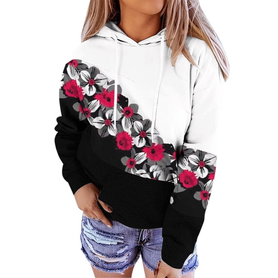 Vedolay Zip Hoodies for Womens 2023 Crewneck Oversized Pullover Casual Comfy Fall Fashion Hoodies, L