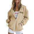 thumbnail image 1 of Vedolay Zip Up Hoodies for Women Women's Oversized Sweatshirts Turtleneck Pullover Long Sleeve Hoodies Tops,Khaki S, 1 of 4