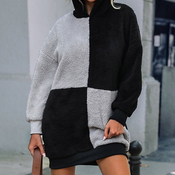 Vedolay Zip Up Hoodies for Women's 2023 Fall Fashion Casual Long Sleeve Crewneck Sweatshirt Loose Fit Pullover Hoodie,A XL