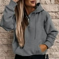 thumbnail image 1 of Vedolay Zip Up Hoodies for Women's 2023 Puff Long Sleeve Sweatshirts Crewneck Loose Tunic 2023 Pullover Tops,Gray M, 1 of 5