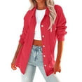thumbnail image 1 of Vedolay Zip Up Jacket Womens Long Sleeve Cardigan Blouse Red,L, 1 of 5