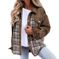 thumbnail image 1 of Vedolay Zip Up Jacket Womens Open Front Cardigan Blazer Jackets for Women Brown,L, 1 of 5