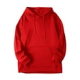 thumbnail image 1 of Vedolay Zipper Hoodies for Women's 2023 Tops 2023 Fall Long Sleeve Loose Pullover Casua Solid Crewneck Sweatshirts,Red M, 1 of 4