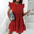 thumbnail image 1 of Vedolay for Women Summer Dress for Women Spaghetti Sleeveless Tops Sun Flowy Dresses,Red XXL, 1 of 5