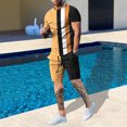 thumbnail image 1 of Vedolay men's summer shorts sets Mens 2 Piece Sets Short Sleeve Tee & Shorts Set Jogging Tracksuits Sweat Outfit,Yellow L, 1 of 3