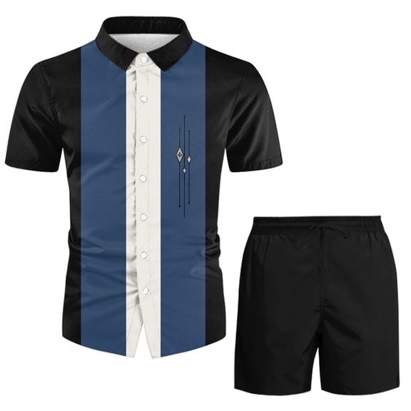 Vedolay shorts sets men two piece outfits Men Tracksuit V Neck Shorts Sleeve T Shirts and Classic Sport Shorts Set,Gray M