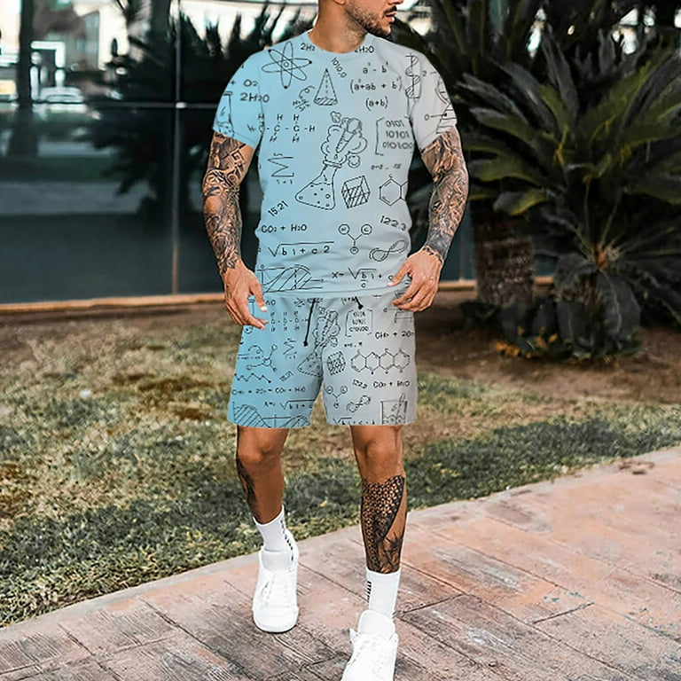 Summer Streetwear Men Set Tracksuit For Man Outfit Oversized Clothes 3d  Printed T shirt Shorts Sportswear Mens Fashion Suit