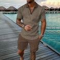 thumbnail image 1 of Vedolay summer sets men 2 piece Mens Short Sets 2 Piece Outfits Summer Shirt and Shorts Set,Dark Gray S, 1 of 3