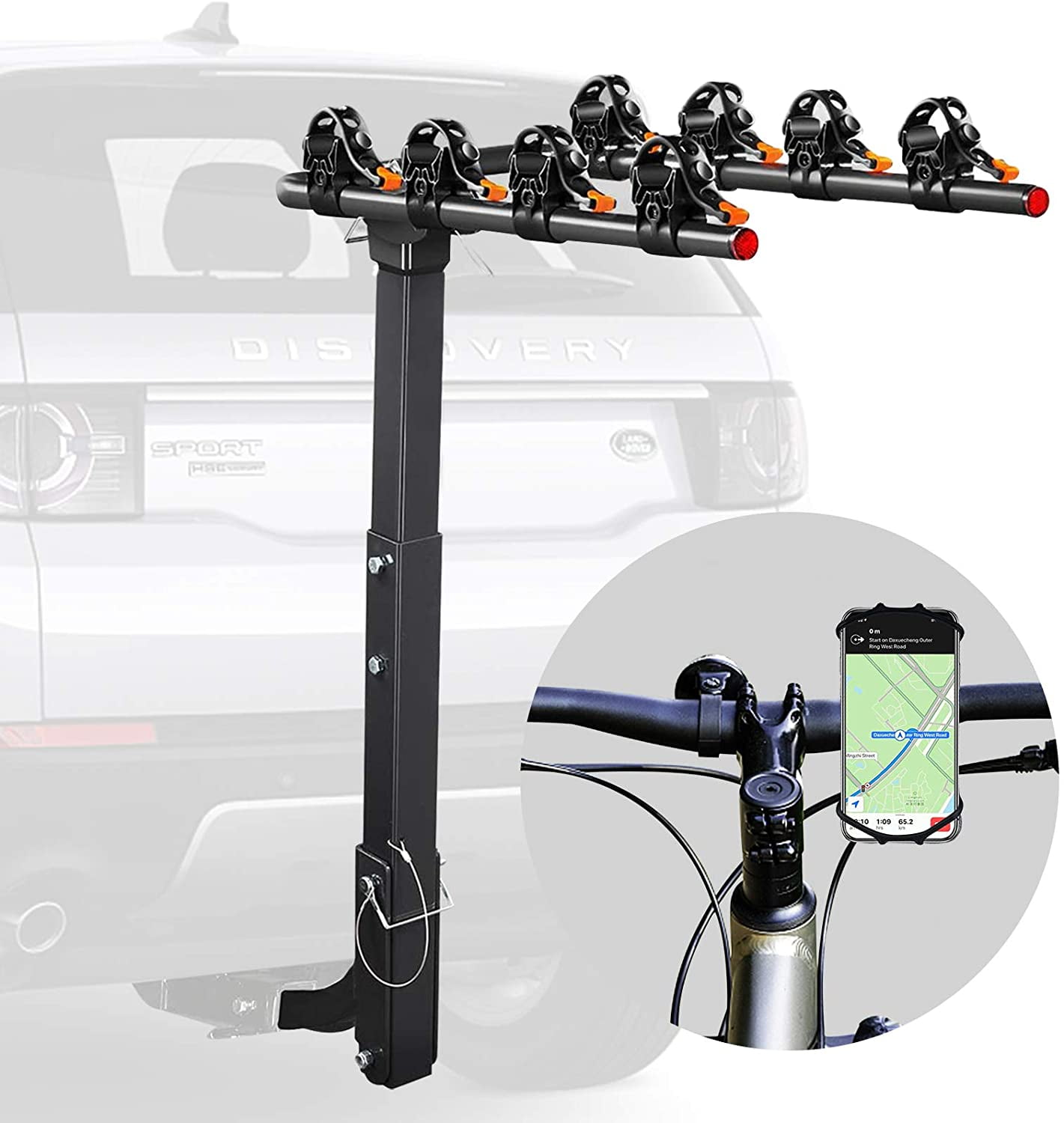 Hitch Car Rack Vedouci Universal Cycle Platform: Foldable 4-Bike Hitch Mount Rack for ...