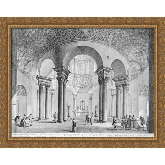 Vedute di Roma 36x28 Large Gold Ornate Wood Framed Canvas Art by Giovanni Battista Piranesi