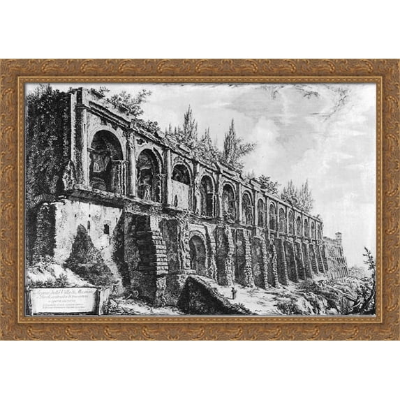 Vedute di Roma 40x28 Large Gold Ornate Wood Framed Canvas Art by Giovanni Battista Piranesi