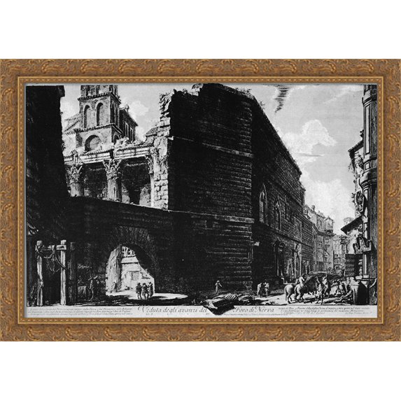 Vedute di Roma 40x28 Large Gold Ornate Wood Framed Canvas Art by Giovanni Battista Piranesi