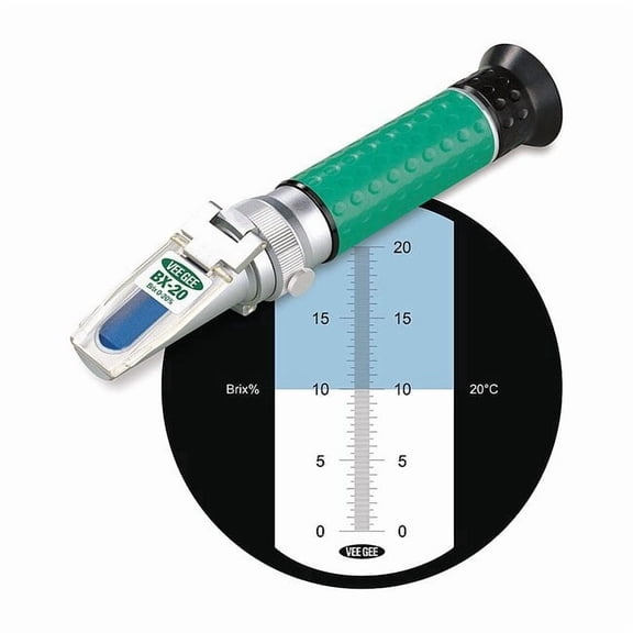 Vee Gee Refractometer,Brix,0 to 20 Perc BX-20
