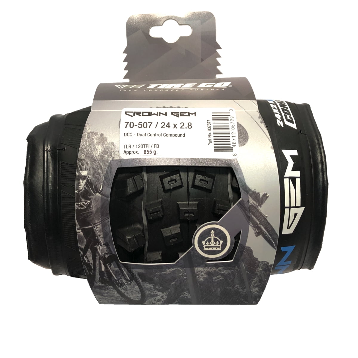 VEE CROWN GEM 24 x 2.25 FOLD 72 TPI DL CNTRL CMPND BLK Vee Tire Co. Crown Gem Tire - 24 x 2.8, Tubeless, Folding, Black