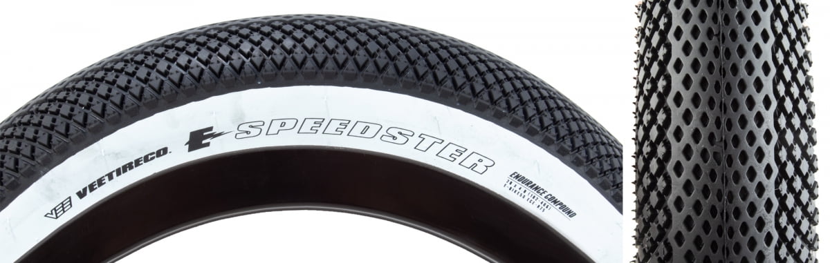 Vee Speedster 22x3.0 E-Bike Tire - Whitewall, Wire Bead, OR Puncture Protection, Rated For 50 Km/h (E50)